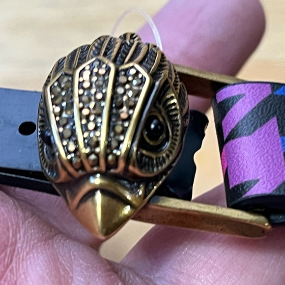 Kurt Geiger NWT London Leather EagleHead Multicolor Houndstooth Geometri… - Picture 6 of 7